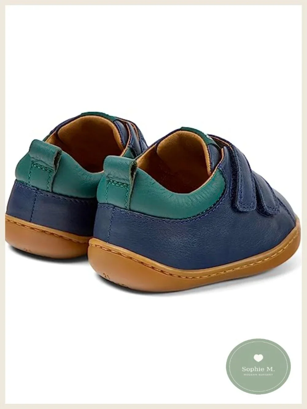 Kids Cushioned Leather First Walker Sneakers Hook Loop Closure